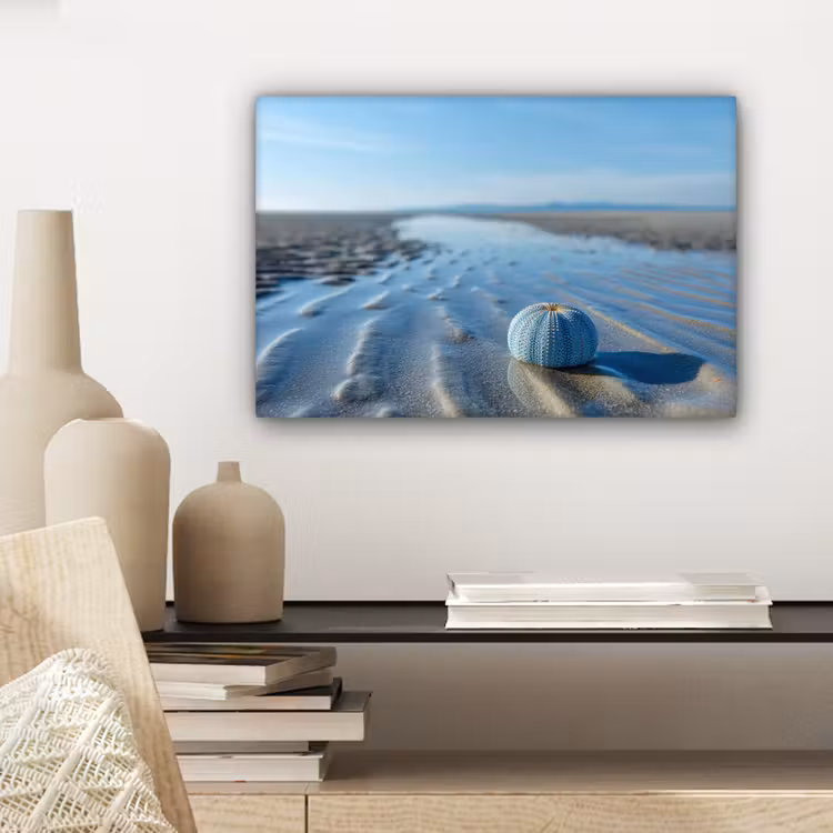 Strand - Schild - Water - Blauw canvas 2cm klein -sfeer6