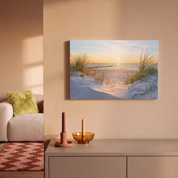 Strand - Zon - Duin - Gras - Zand - Horizon canvas 2cm klein -sfeer1