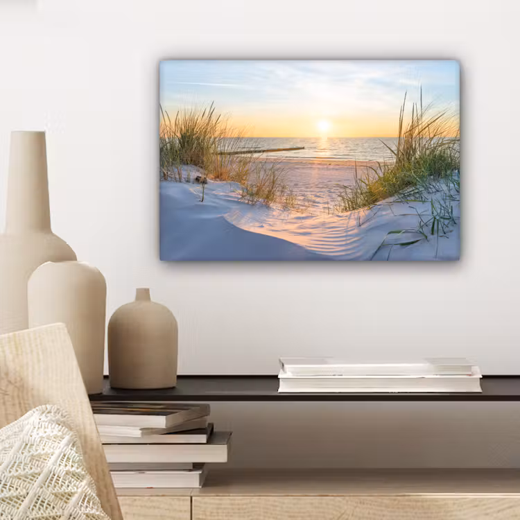 Strand - Zon - Duin - Gras - Zand - Horizon canvas 2cm klein -sfeer6