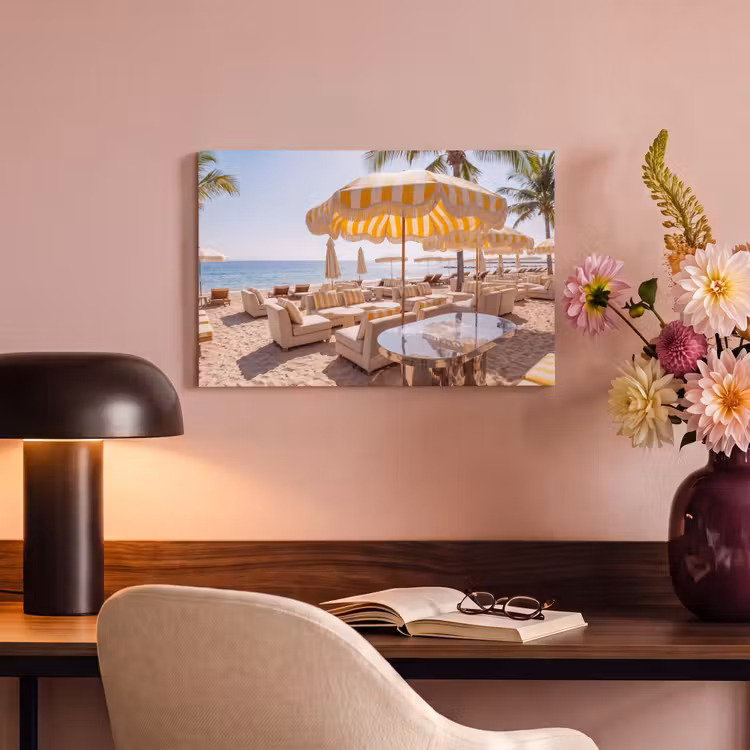 Strand - Ligbedden - Vakantie - Modern - Geel canvas 2cm klein -sfeer4