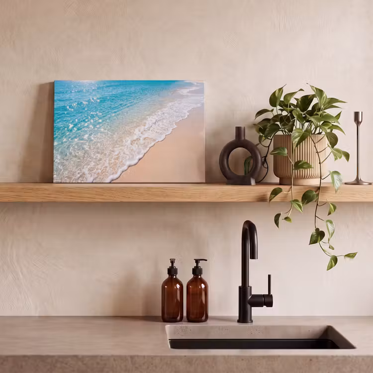 Strand - Water - Natuur - Blauw - Beige canvas 2cm klein -sfeer3
