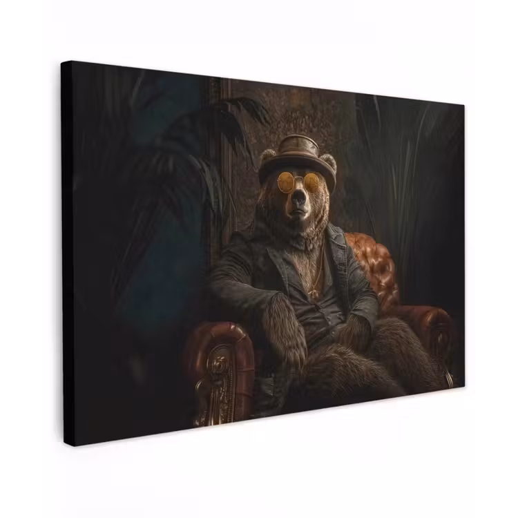 Beer - Bruin - Pak - Hoed canvas 2cm klein -z3d