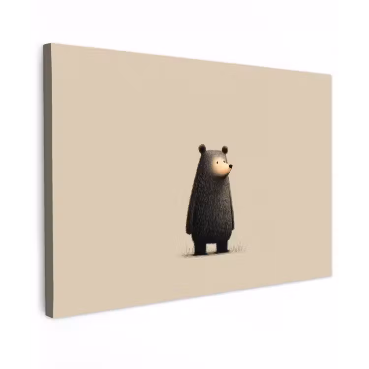 Beer - Donkerbruin - Minimalistisch canvas 2cm klein -z3d