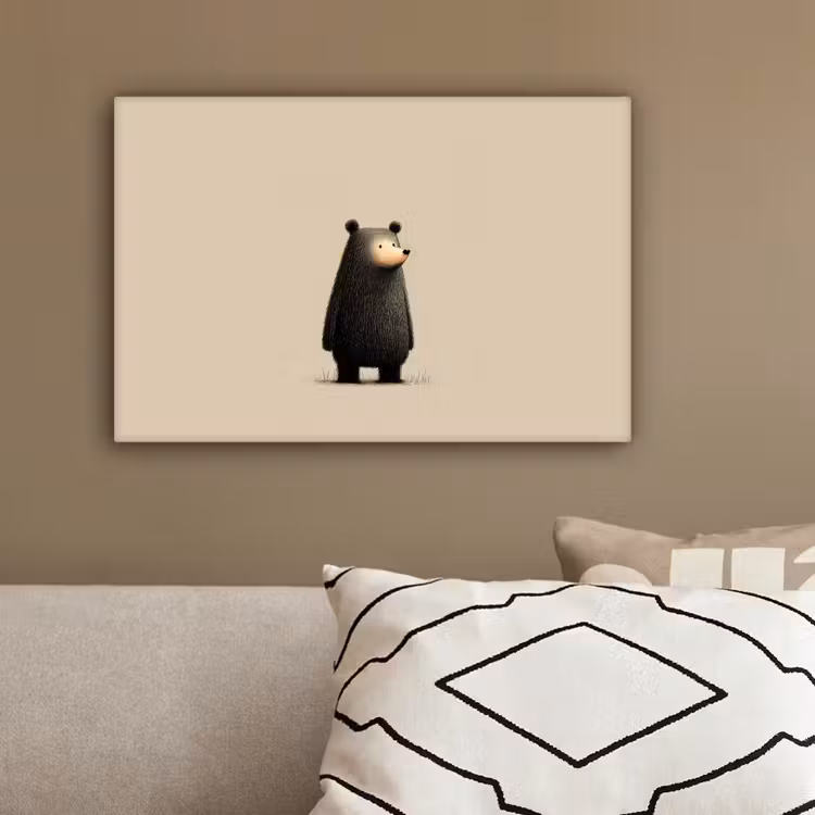 Beer - Donkerbruin - Minimalistisch canvas 2cm klein -sfeer3