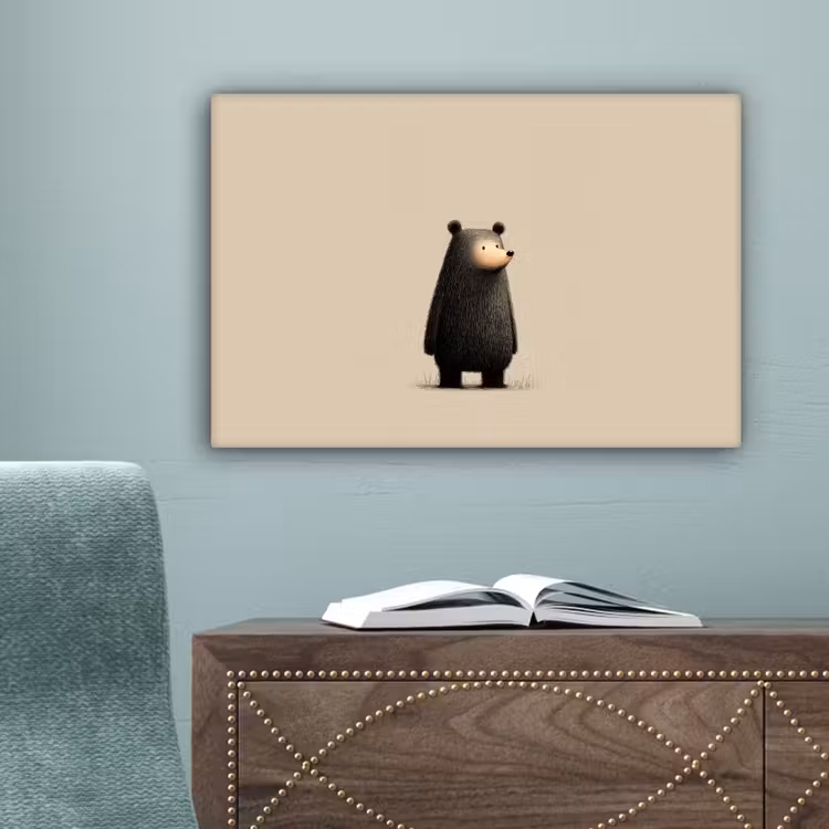 Beer - Donkerbruin - Minimalistisch canvas 2cm klein -sfeer4