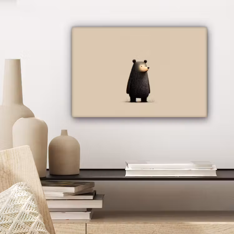 Beer - Donkerbruin - Minimalistisch canvas 2cm klein -sfeer6