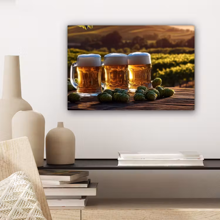 Bier - Hop - Landschap canvas 2cm klein -sfeer6