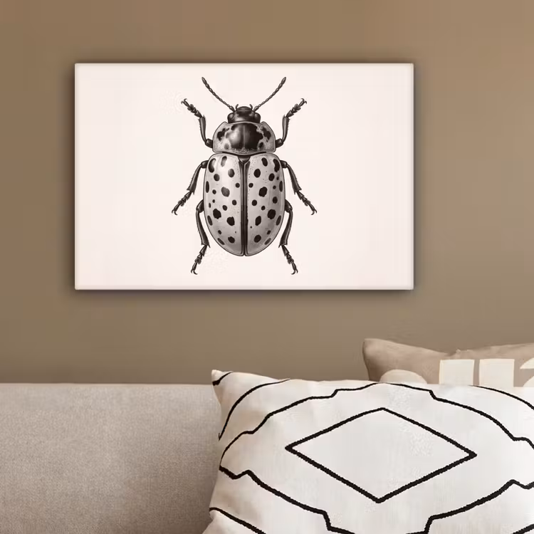 Kever - Insect - Vintage canvas 2cm klein -sfeer3