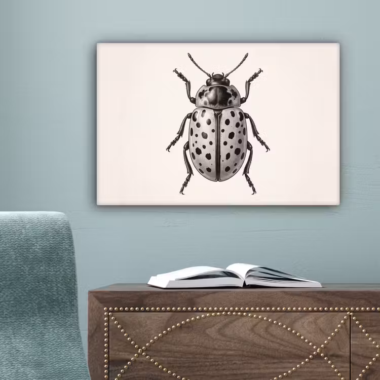 Kever - Insect - Vintage canvas 2cm klein -sfeer4