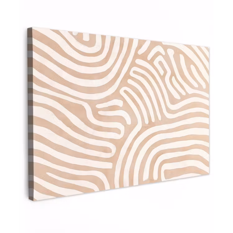 Beige - Aardspatroon canvas 2cm klein -z3d