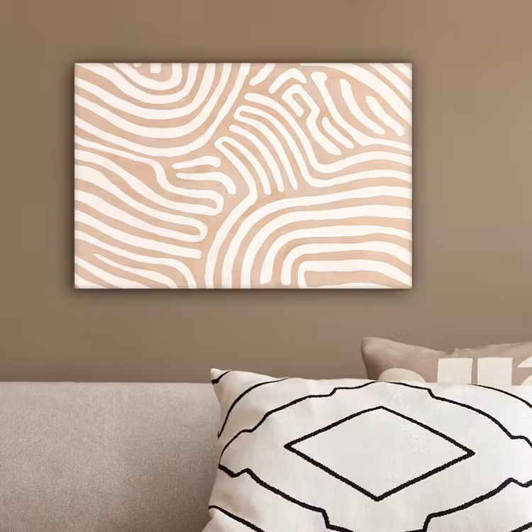 Beige - Aardspatroon canvas 2cm klein -sfeer3