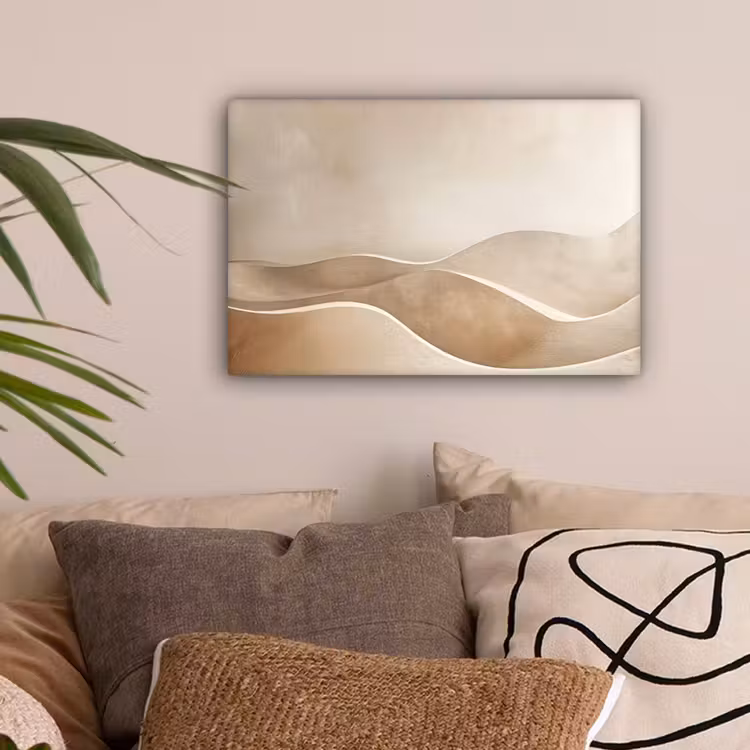 Beige - Heuvels - Patroon canvas 2cm klein -sfeer1