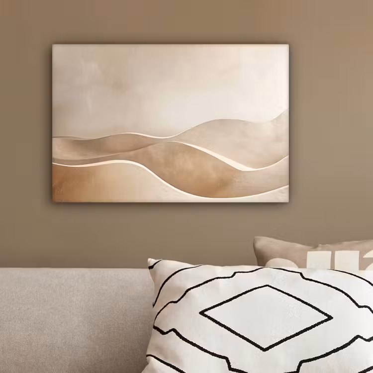 Beige - Heuvels - Patroon canvas 2cm klein -sfeer3
