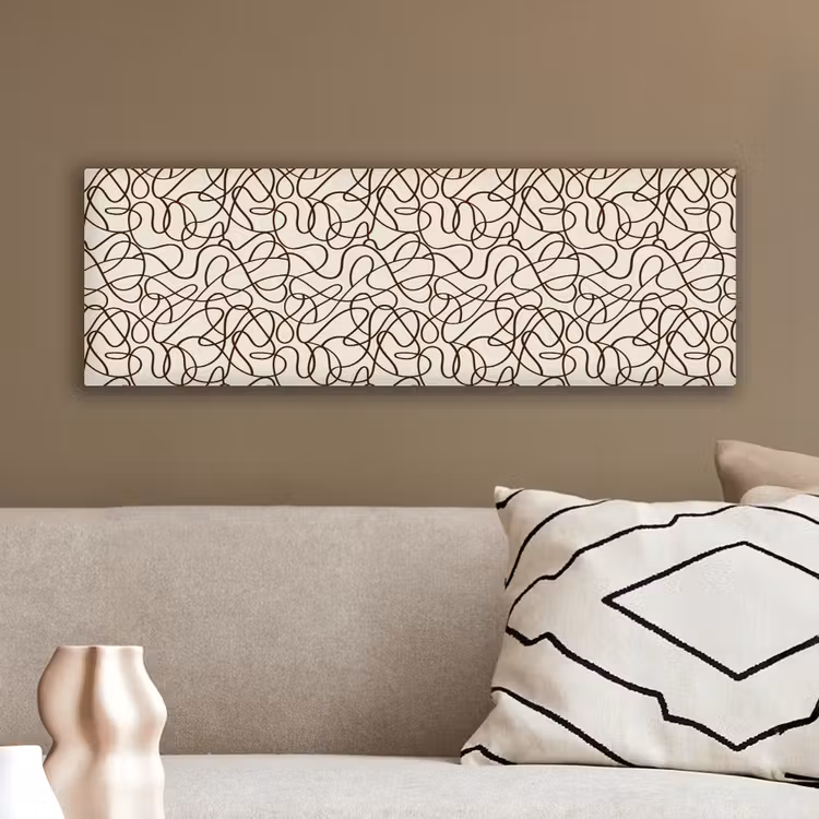Beige - Lijnen - Donkerbruin canvas 2cm klein 828 -sfeer3
