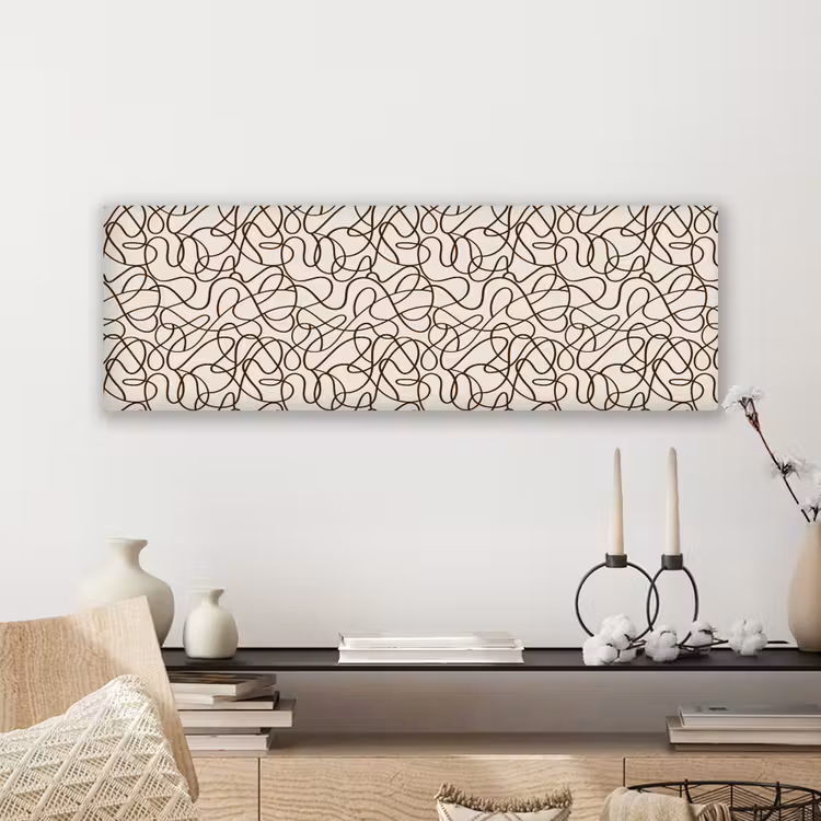Beige - Lijnen - Donkerbruin canvas 2cm klein 828 -sfeer6