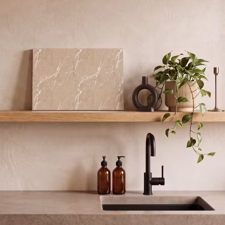 Beige - Marmer - Organisch - Wit canvas 2cm klein 34 -sfeer3