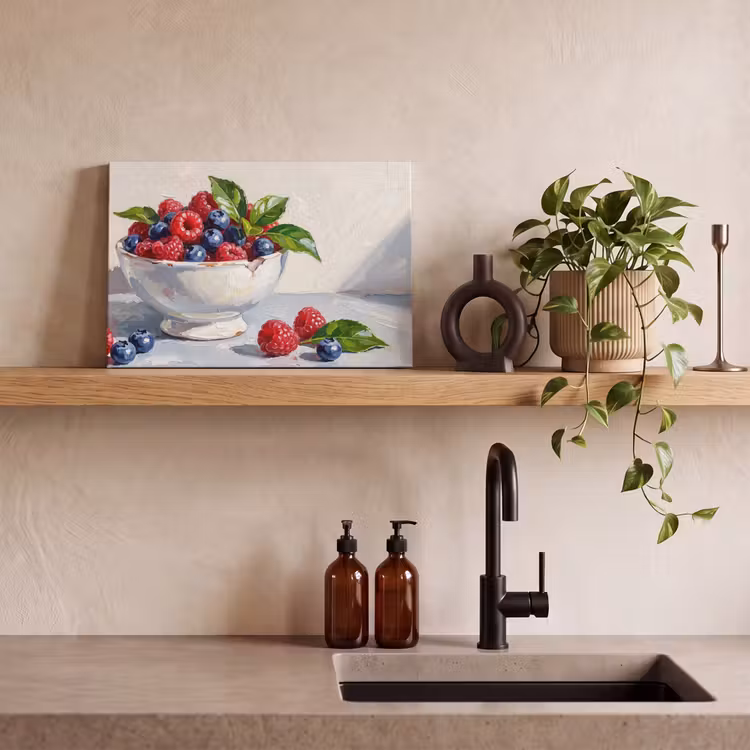Canvas Print - Berries - Bowl - Food - Bessen - Kom - Eten canvas 2cm klein