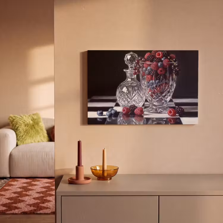 Canvas Print - Berries - Crystal - Still Life - Bessen - Kristal - Stilleven canvas 2cm klein