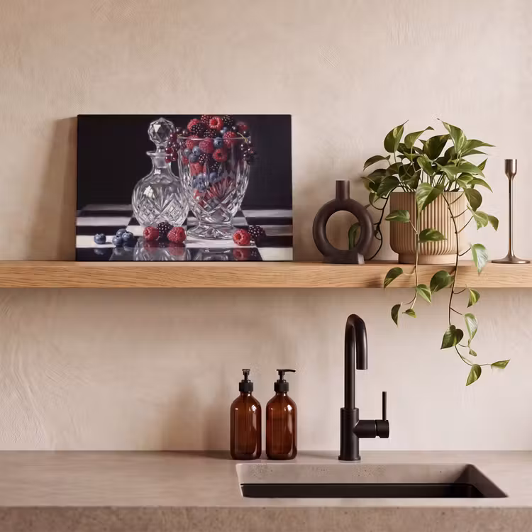 Canvas Print - Berries - Crystal - Still Life - Bessen - Kristal - Stilleven canvas 2cm klein