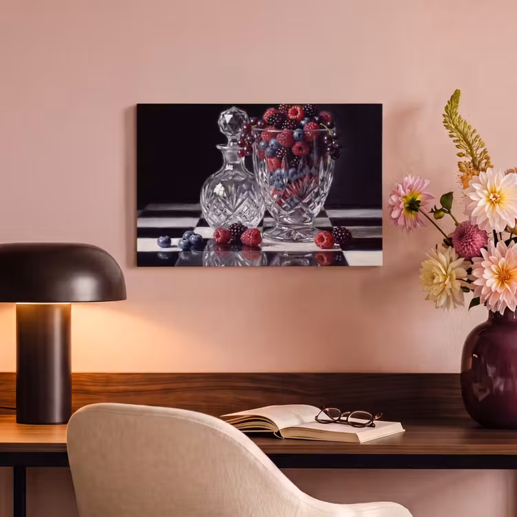 Canvas Print - Berries - Crystal - Still Life - Bessen - Kristal - Stilleven canvas 2cm klein