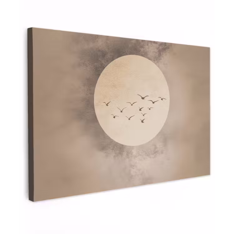 Vogel - Beige - Japandi canvas 2cm klein -z3d