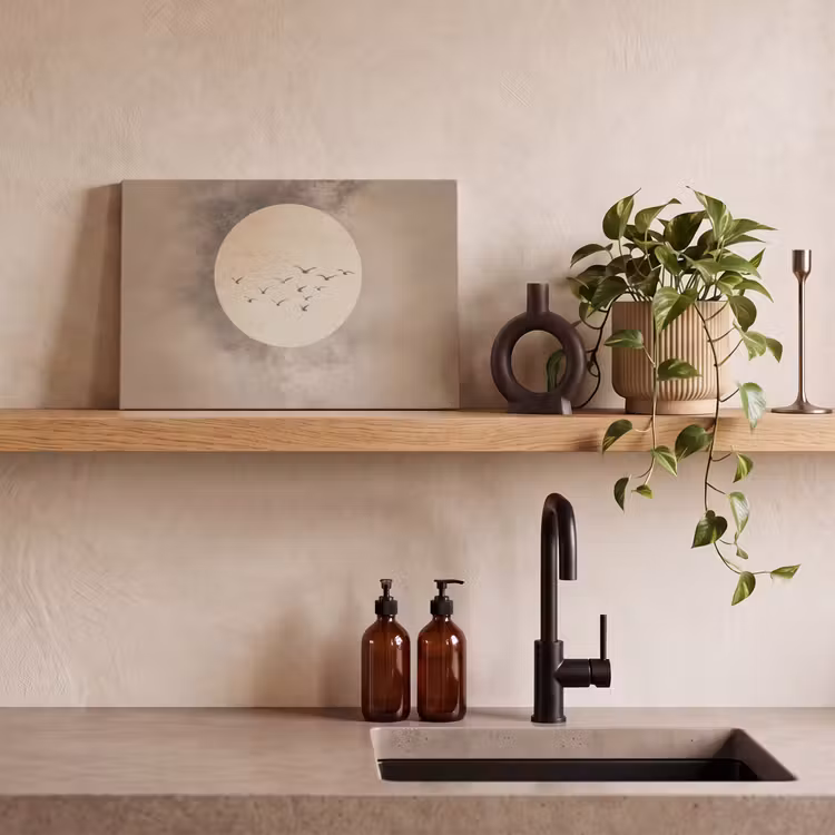 Vogel - Beige - Japandi canvas 2cm klein -sfeer3