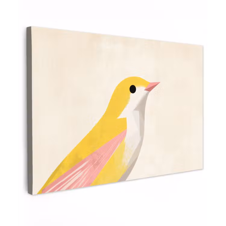 Vogel - Minimalistisch - Geel canvas 2cm klein -z3d