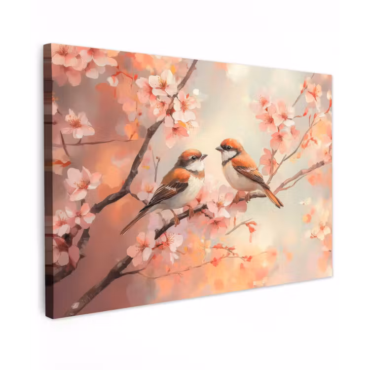 Vogels - Romantic - Bloesemtak canvas 2cm klein -z3d