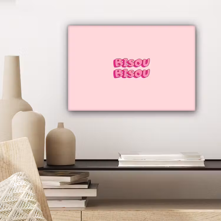 Bisou - Roze - Schaduw canvas 2cm klein -sfeer3