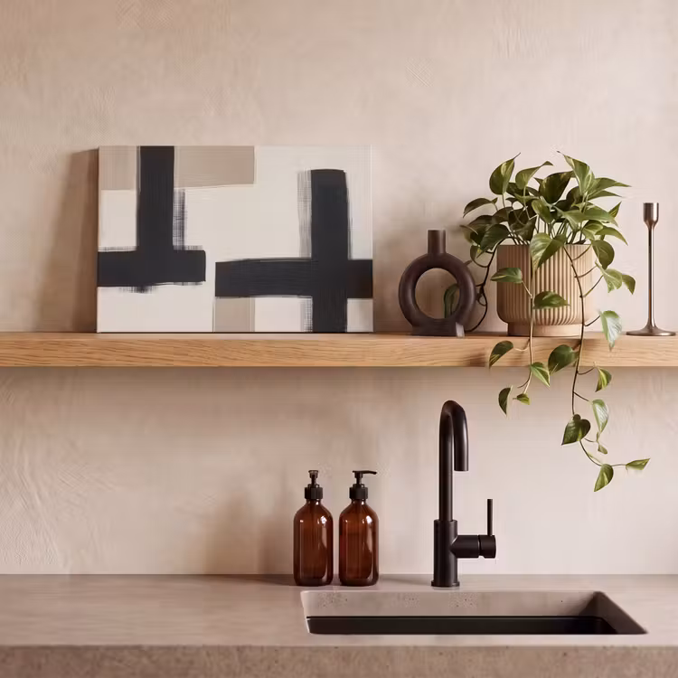 Zwart - Abstract - Japandi canvas 2cm klein -sfeer3
