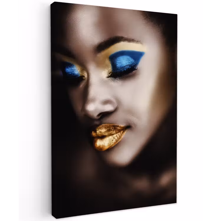 Black and Gold - Vrouw - Make up canvas 2cm klein -z3d