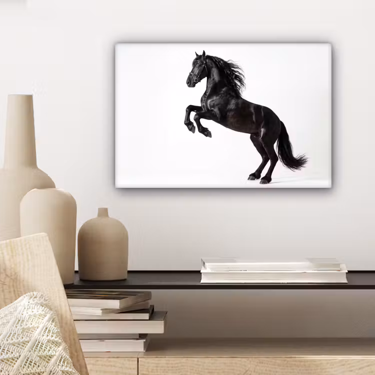 Zwart - Paard - Portret canvas 2cm klein -sfeer6