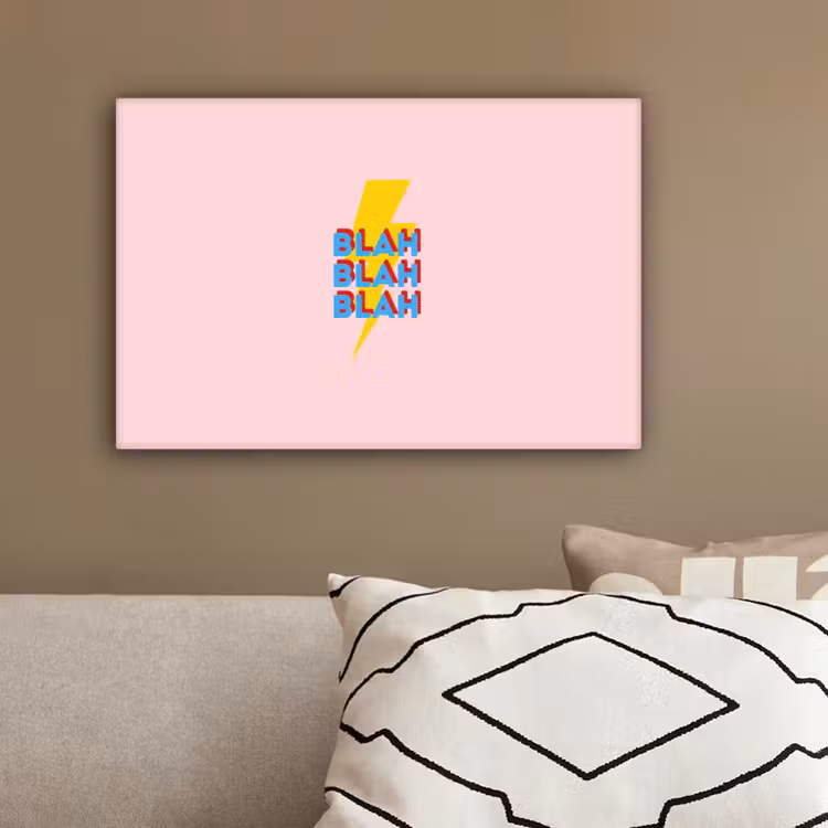 Blah - Bliksem - Roze canvas 2cm klein -sfeer1