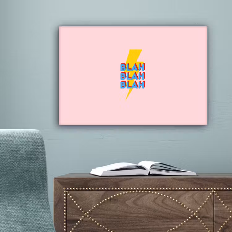 Blah - Bliksem - Roze canvas 2cm klein -sfeer1