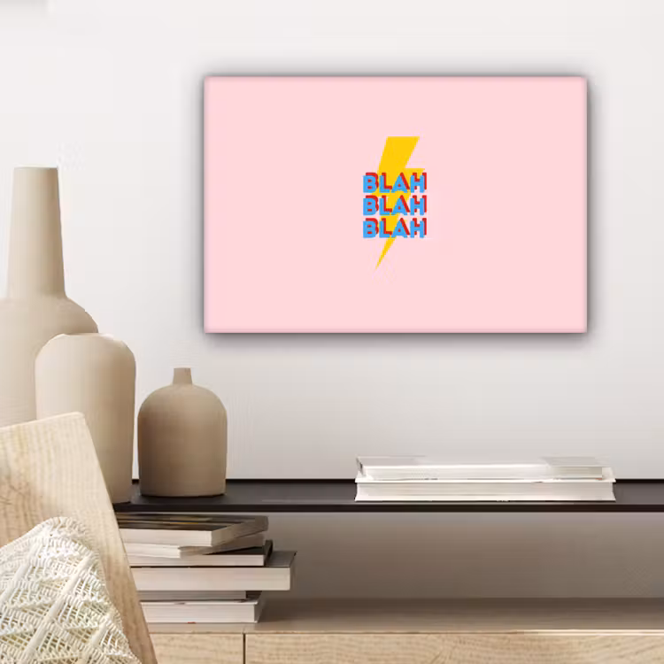 Blah - Bliksem - Roze canvas 2cm klein -sfeer3