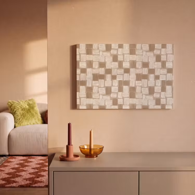 Blok - Patroon - Bruin canvas 2cm klein 34 -sfeer1