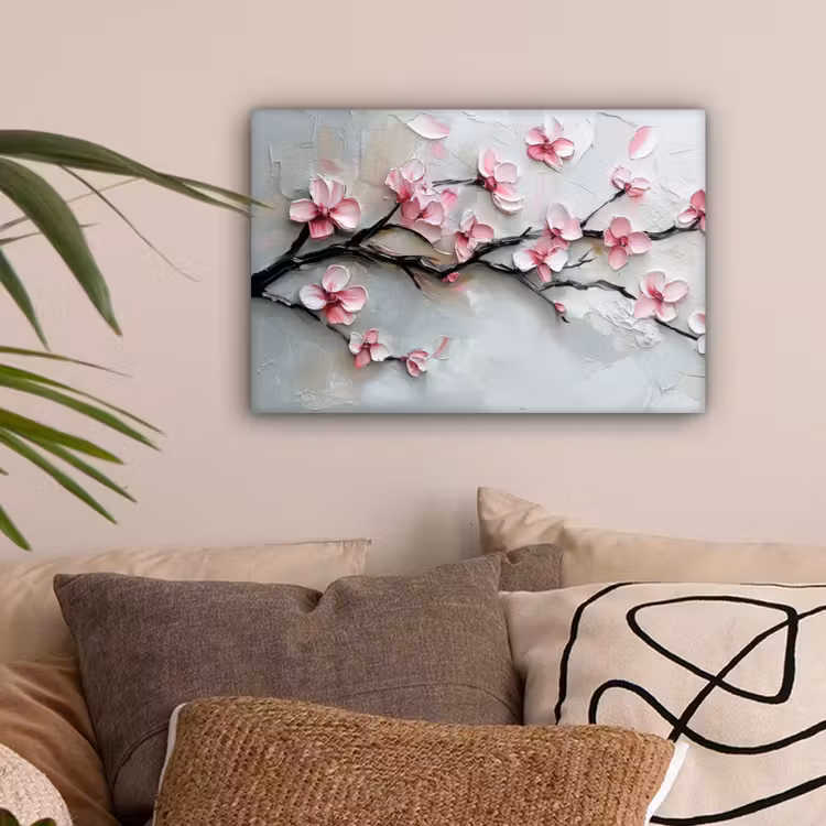 Bloesem - Kunstzinnig - Roze - Sakura canvas 2cm klein -sfeer1