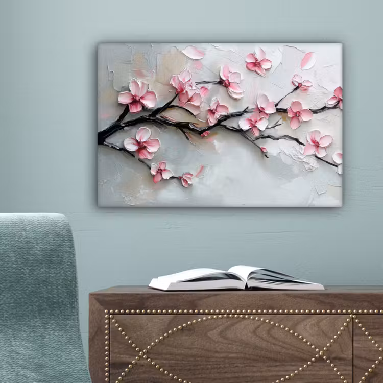 Bloesem - Kunstzinnig - Roze - Sakura canvas 2cm klein -sfeer4