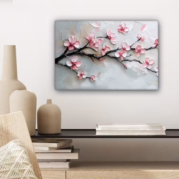Bloesem - Kunstzinnig - Roze - Sakura canvas 2cm klein -sfeer6