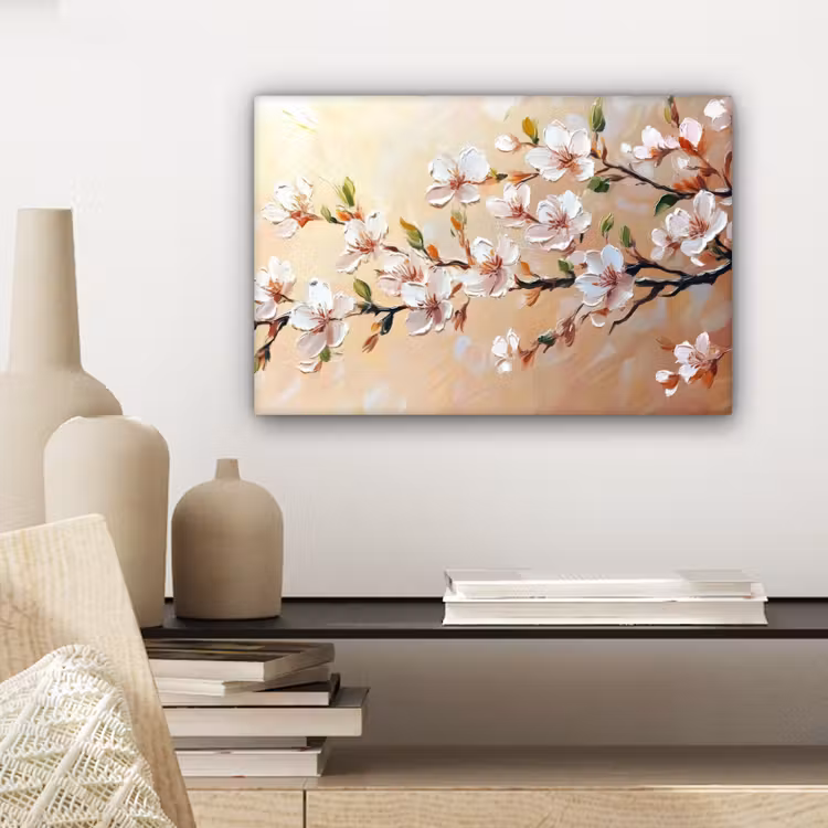 Bloesemtakken - Schilderachtig - Roze canvas 2cm klein -sfeer6