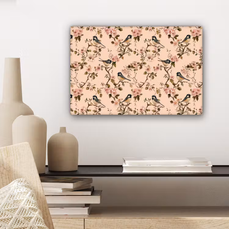 Bloesem - Koolmees - Roze canvas 2cm klein 34 -sfeer6