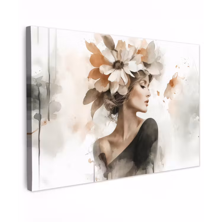 Bloesem - Portret - Gezicht canvas 2cm klein -z3d