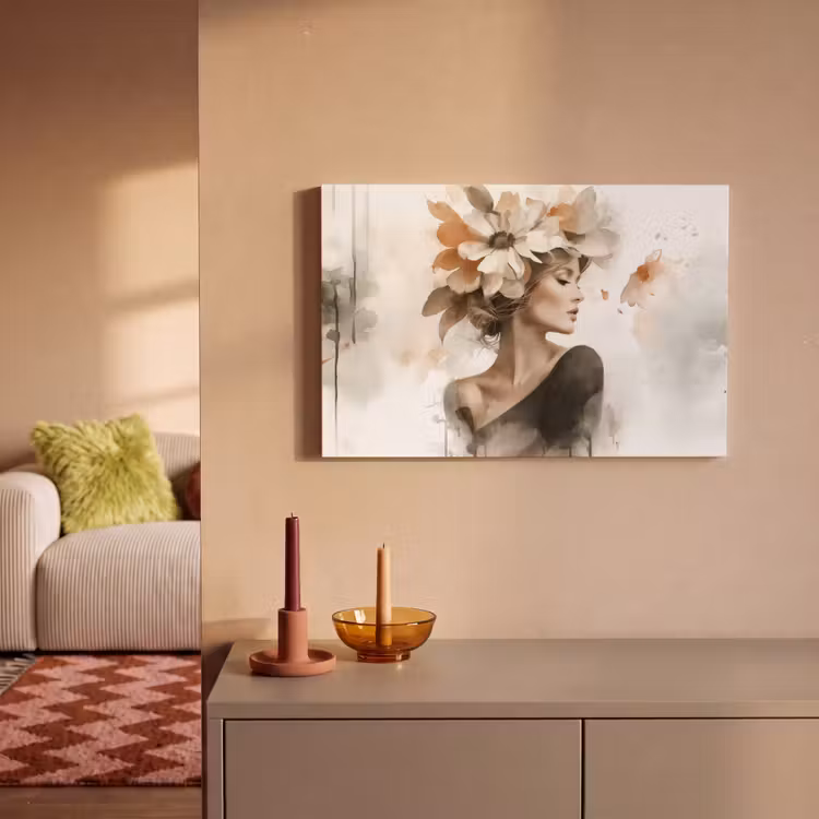 Bloesem - Portret - Gezicht canvas 2cm klein -sfeer1