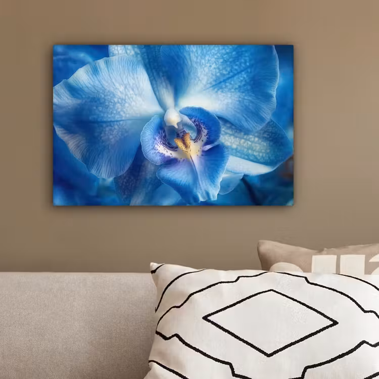 Blauw - Orchidee - Elegeant canvas 2cm klein -sfeer3