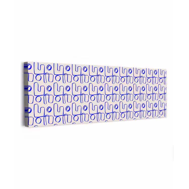 Blauw - Patroon - Beige - Abstract canvas 2cm klein 828 -z3d