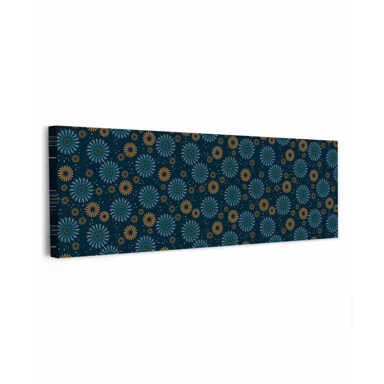 Blauw - Patroon - Retro canvas 2cm klein 828 -z3d