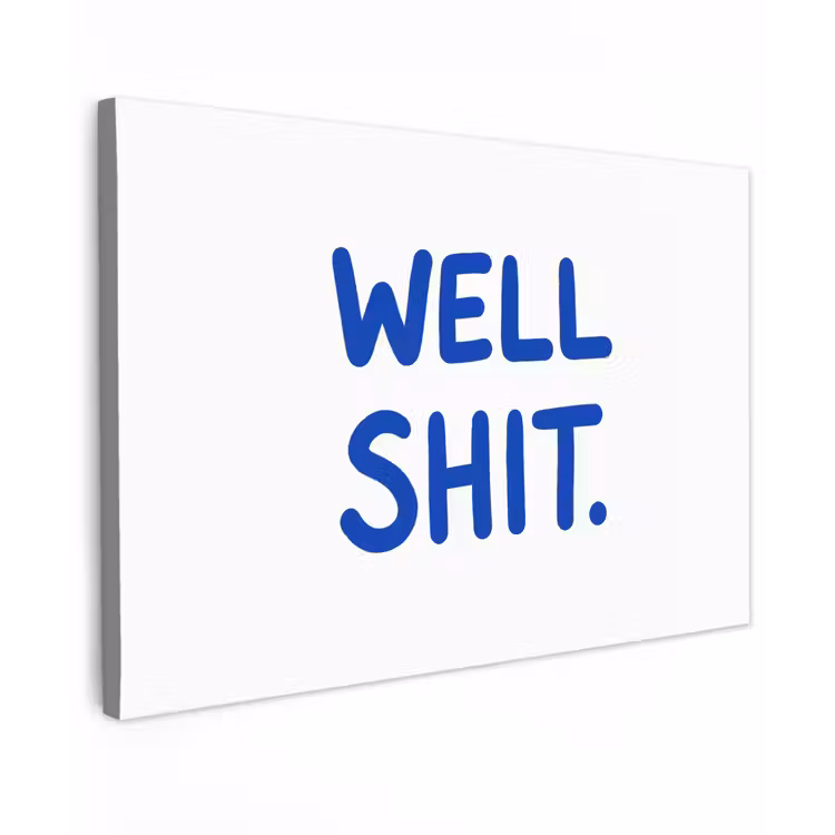 Blauw - Quote - Wit canvas 2cm klein -z3d