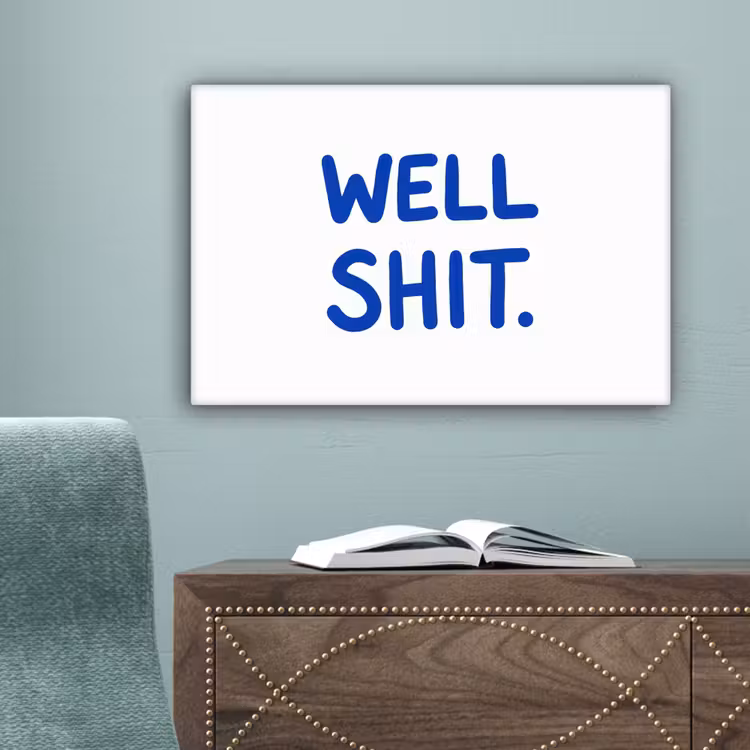 Blauw - Quote - Wit canvas 2cm klein -sfeer4