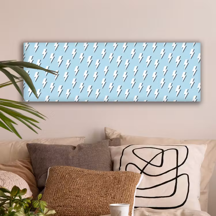 Blauw - Wit - Patroon - Bliksem canvas 2cm klein 828 -sfeer1