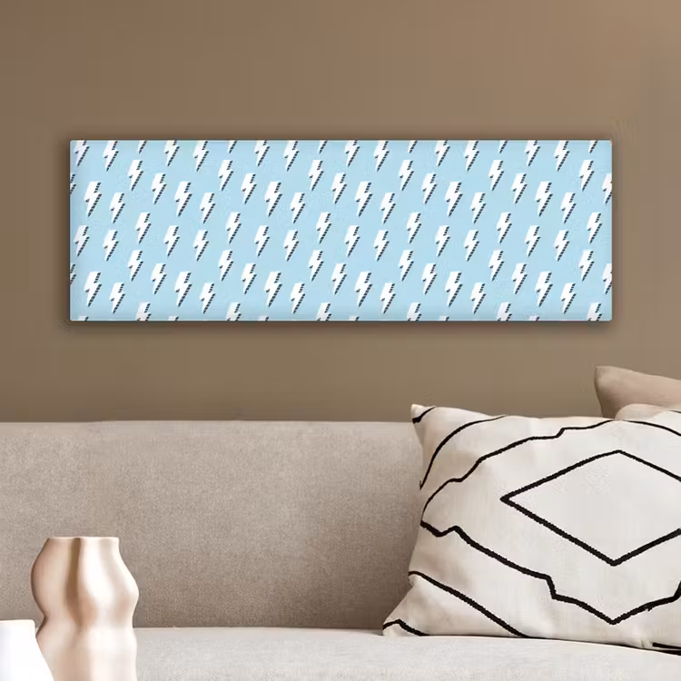 Blauw - Wit - Patroon - Bliksem canvas 2cm klein 828 -sfeer3